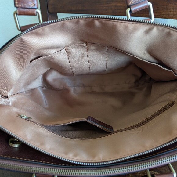 Banuce Full Grain Leather Briefcase Work Bag in Brown - Picture 6 of 16